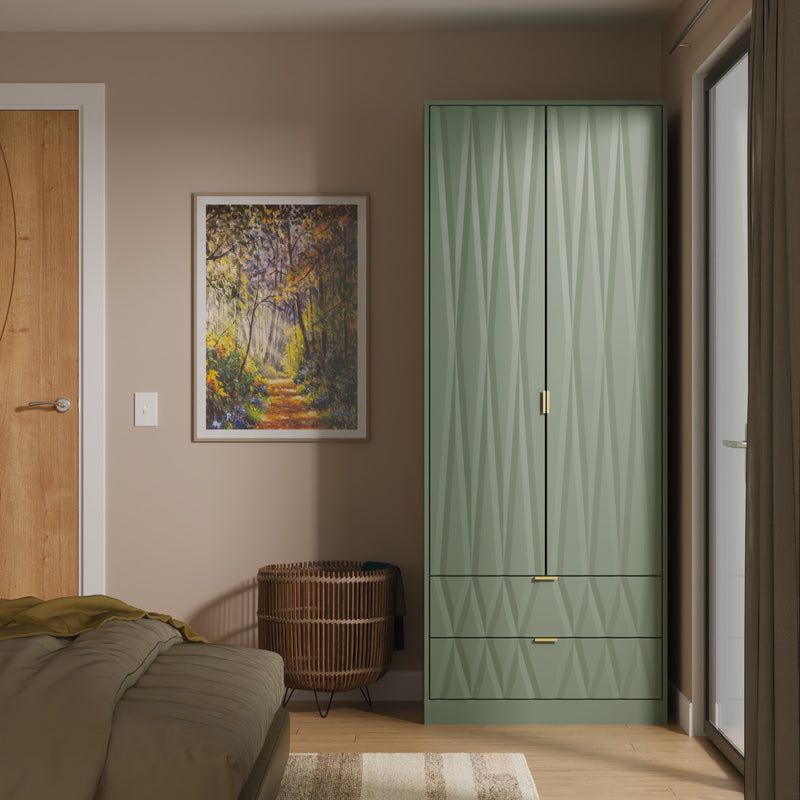 Ottawa Ready Assembled 2 Door 2 Drawer Wardrobe in Reed Green