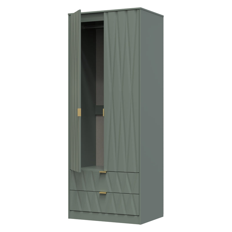 Ottawa Ready Assembled 2 Door 2 Drawer Wardrobe in Reed Green