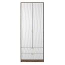 Ottawa Ready Assembled 2 Door 2 Drawer Wardrobe in White Matt & Vintage Oak