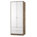 Ottawa Ready Assembled 2 Door 2 Drawer Wardrobe in White Matt & Vintage Oak