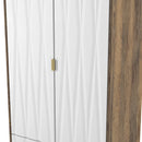 Ottawa Ready Assembled 2 Door 2 Drawer Wardrobe in White Matt & Vintage Oak