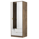 Ottawa Ready Assembled 2 Door 2 Drawer Wardrobe in White Matt & Vintage Oak