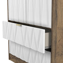 Ottawa Ready Assembled 2 Door 2 Drawer Wardrobe in White Matt & Vintage Oak