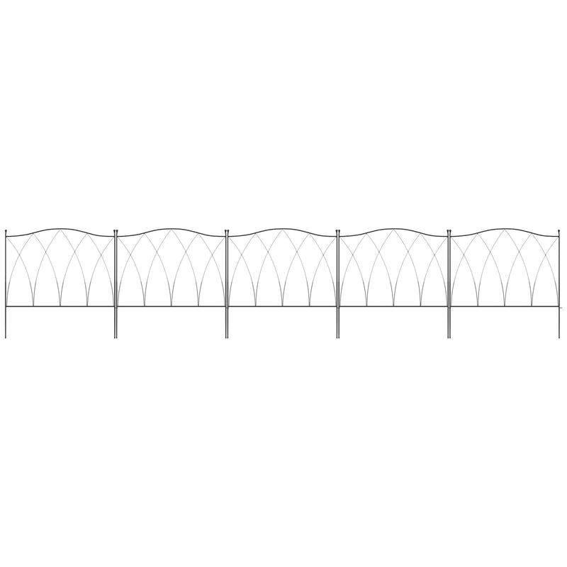 Outsunny 5PCs Decorative Garden Fencing Metal Border Edging