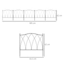 Outsunny 5PCs Decorative Garden Fencing Metal Border Edging