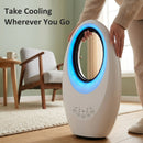 HOMCOM Bladeless Tower Fan For Bedroom, 36dB Standing Cooling Fan, White