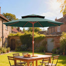 Outsunny 2.7 M Garden Parasol With Double Top, Green