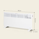 HOMCOM White 2000W Panel Heater, Low Energy Electric Heater For Home