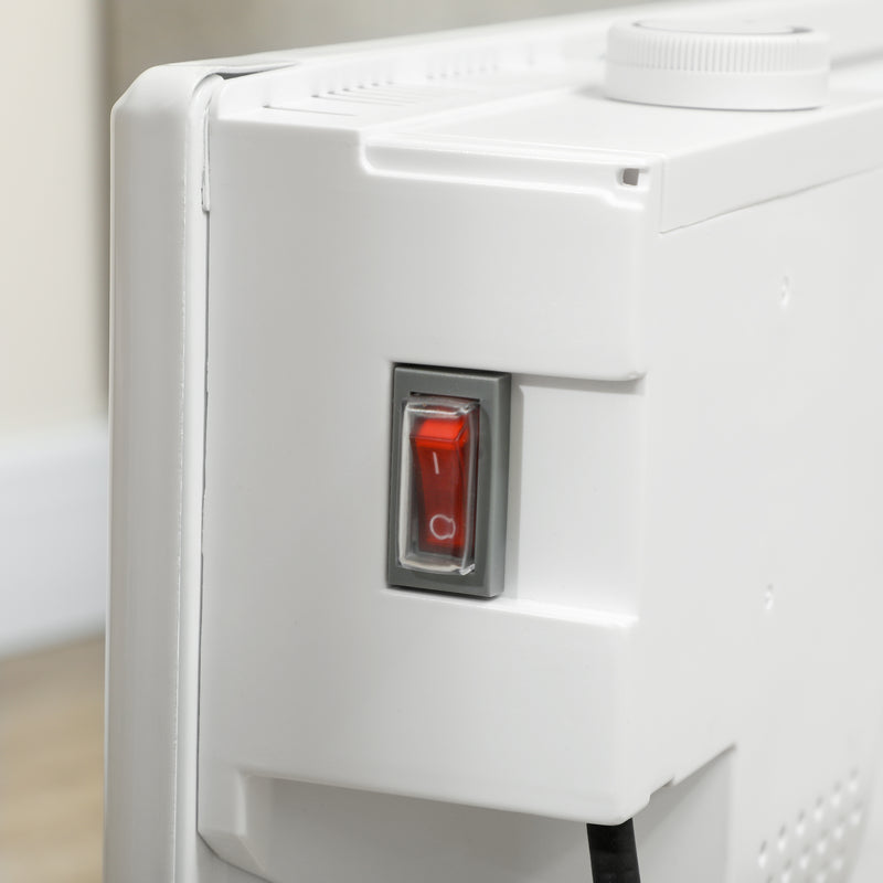 HOMCOM White 2000W Panel Heater, Low Energy Electric Heater for Home