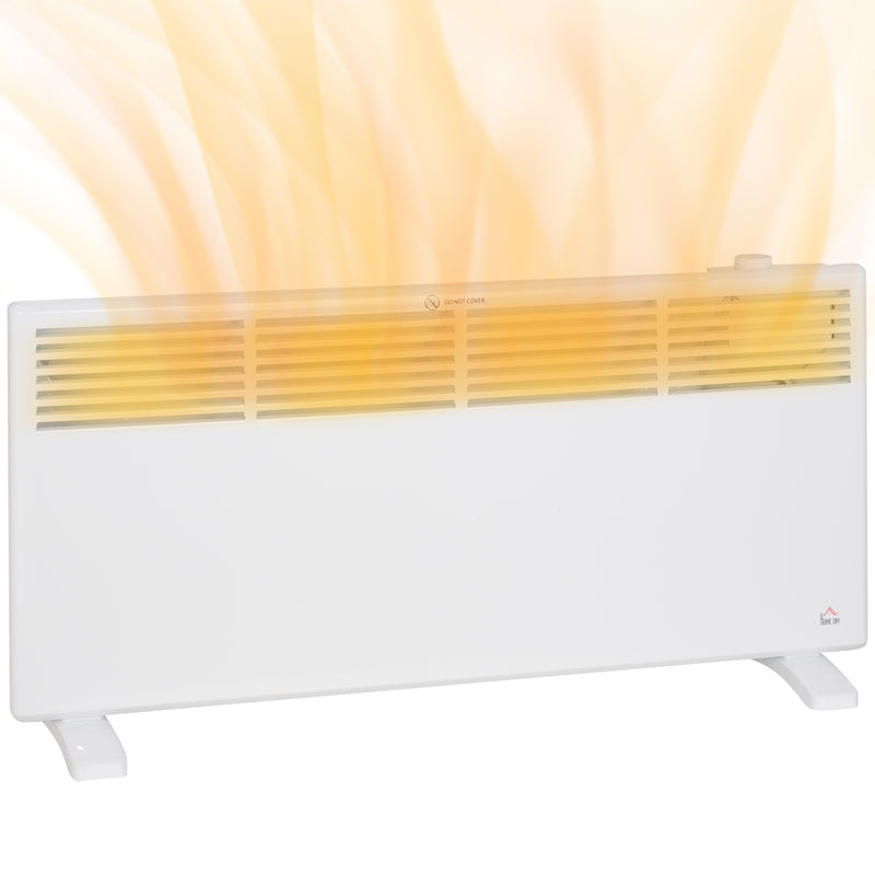 HOMCOM White 2000W Panel Heater, Low Energy Electric Heater for Home