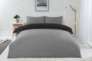 Lyla Reversible Duvet Set in Black/Grey