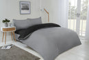 Lyla Reversible Duvet Set in Black/Grey