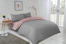 Lyla Reversible Duvet Set in Blush Pink /Grey