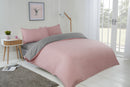 Lyla Reversible Duvet Set in Blush Pink /Grey