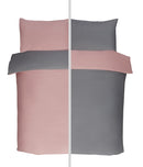 Lyla Reversible Duvet Set in Blush Pink /Grey