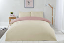Lyla Reversible Duvet Set in Cream/Blush Pink