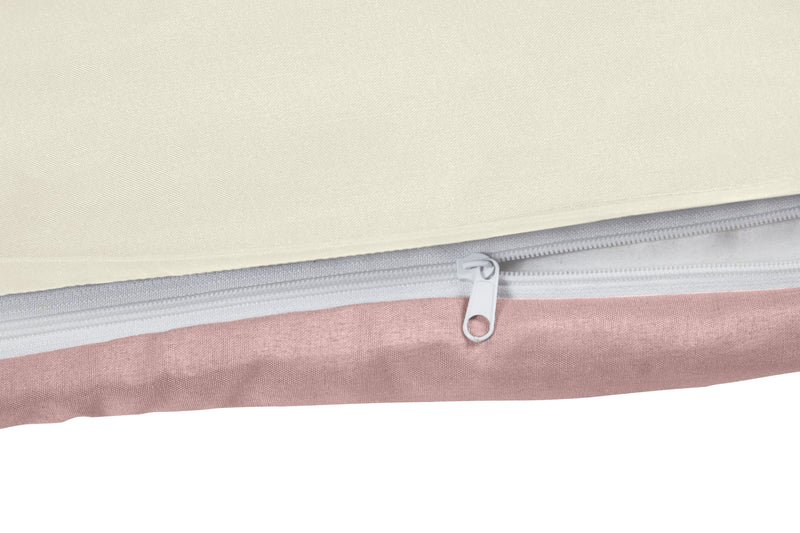 Lyla Reversible Duvet Set in Cream/Blush Pink