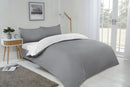 Lyla Reversible Duvet Set in Grey/White