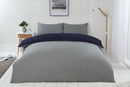 Lyla Reversible Duvet Set in Navy/Grey