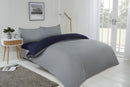 Lyla Reversible Duvet Set in Navy/Grey