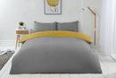 Lyla Reversible Duvet Set in Ochre/Grey