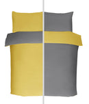 Lyla Reversible Duvet Set in Ochre/Grey