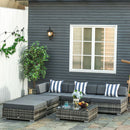 Outsunny Rattan Furniture Sofa Set - Grey