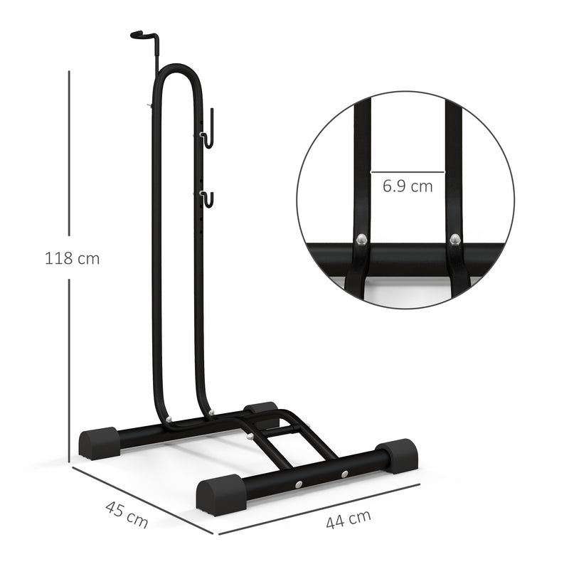 SPORTNOW Vertical & Horizontal Bike Rack Fits 6"-28" And 700c Bikes, Black