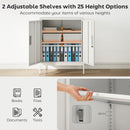 HOMCOM Metal Storage Cabinet with Lock for Home Office, Garage, Study, White