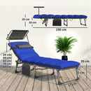 Outsunny Folding Sun Loungers Set Of 2, Sun Bed With Canopy, Dark Blue