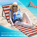 Outsunny Garden Beach Chair Mat, Sun Lounger Seats with Adjustable Back