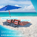 Outsunny Garden Beach Chair Mat, Sun Lounger Seats with Adjustable Back