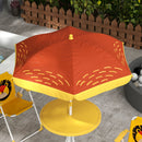 Outsunny Kids Bistro Table and Chair Set w/ Lion Theme, Adjustable Parasol