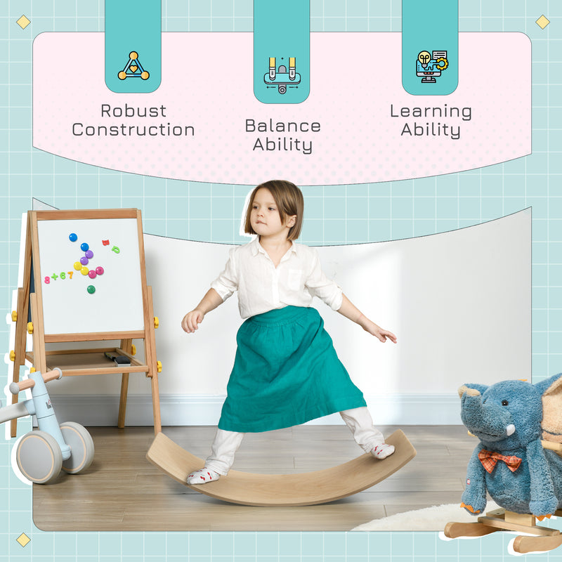 AIYAPLAY Kids Wooden Balance Board for Children, for 3-8 Years Old, Natural