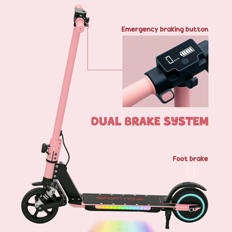 SPORTNOW Folding Electric Scooter W/ LED Lights And Display