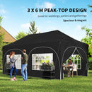 Outsunny 3 X 6m Pop Up Gazebo With Sides, Peak Top Garden Party Tent Marquee