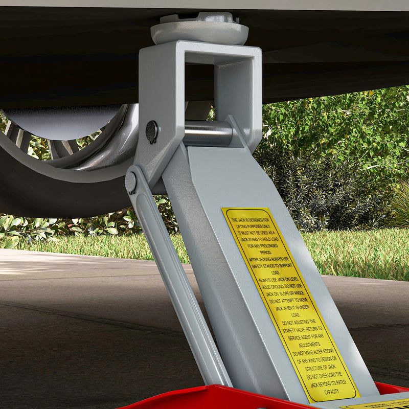 HOMCOM Hydraulic Low Profile Car Jack 2 Ton Capacity for Car Garage Tyre Repair