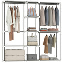 HOMCOM Open Portable Wardrobe, Clothes Rack with 8 Shelves, Light Grey