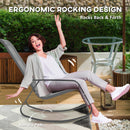 Outsunny Garden Rocking Chair With Armrests, High Back