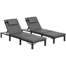 Outsunny 2 Pieces Rattan Sun Loungers w/ Padded Cushion for Poolside Cream White