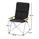 Outsunny Padded Camp Chair Outdoor High Back Folding Recliner With Bag Black