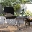 Outsunny Padded Camp Chair Outdoor High Back Folding Recliner With Bag Black