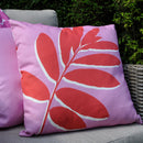 Fusion Leaf Print Filled Cushion in Pink