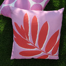Fusion Leaf Print Filled Cushion in Pink