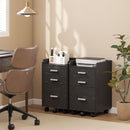 HOMCOM Mobile Filing Cabinet, File Cabinet with 3 Drawers, Black