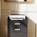 HOMCOM Mobile Filing Cabinet, File Cabinet with 3 Drawers, Black
