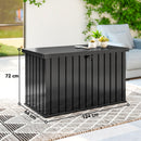 Outsunny 400L Waterproof Metal Outdoor Storage Box with Lock and Keys Black