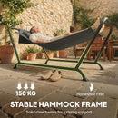 Outsunny Outdoor Hammock with Stand with Side Pocket, Headrest, Dark Grey