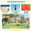 AIYAPLAY 6 in 1 Kids Swing Set with 3 Swings, Climbing Net and Ladder