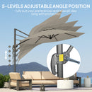 Outsunny 3 X 3(m) Cantilever Parasol Garden Umbrella With Cross Base